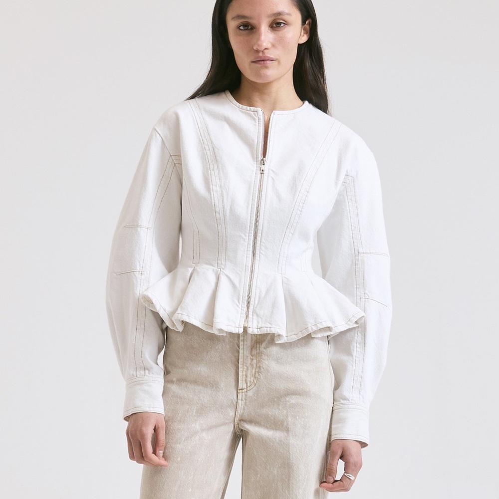 Dala White Peplum Jacket